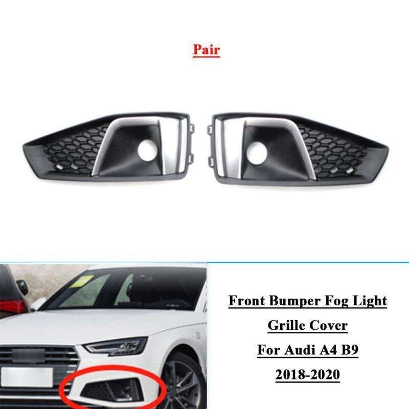 2x Front Bumper Fog Lamp Grille Cover For Audi A4 B9 2018-20 LR 8W0807681J/682J