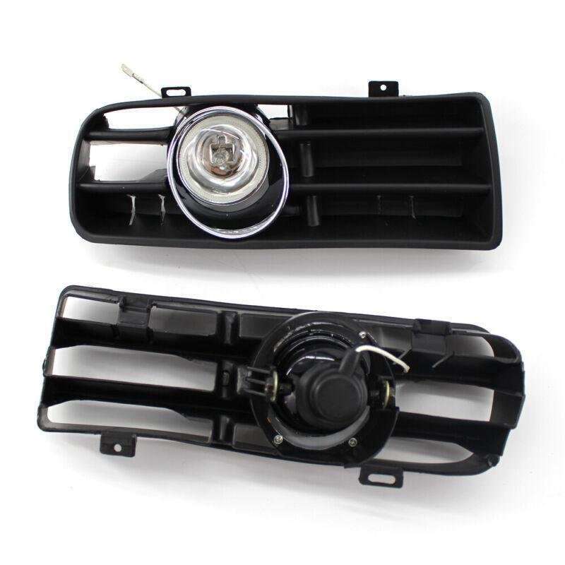 Pair of Front Bumper Grill Clear Lens Fog Light Grille for VW Golf MK4 97-03