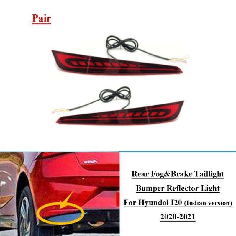 Rear Fog&amp;Brake Taillight Bumper Reflector Light For Hyundai I20 2020-2021 Pair