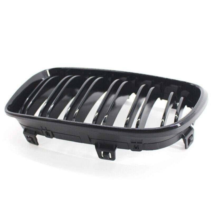 2X/Set Shiny Black Dual Slat Front Grille Fit for BMW 1 Series E87 E82 E88 Grill