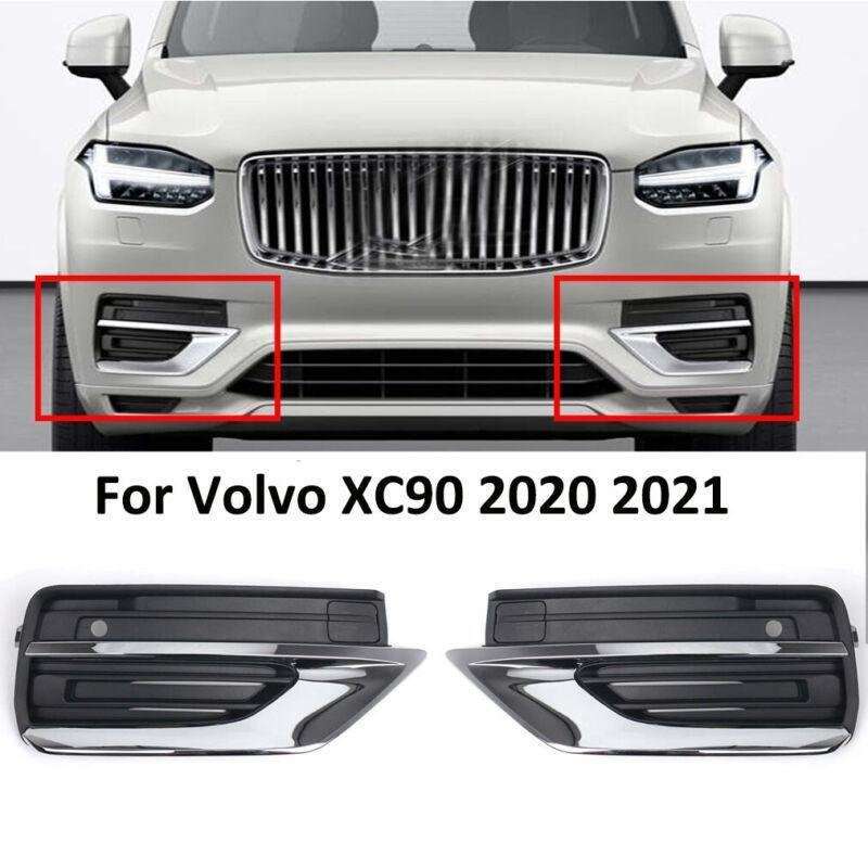 2x ABS Front Bumper Fog Light Cover Fog Lamp Grille For Volvo XC90 2020-2021