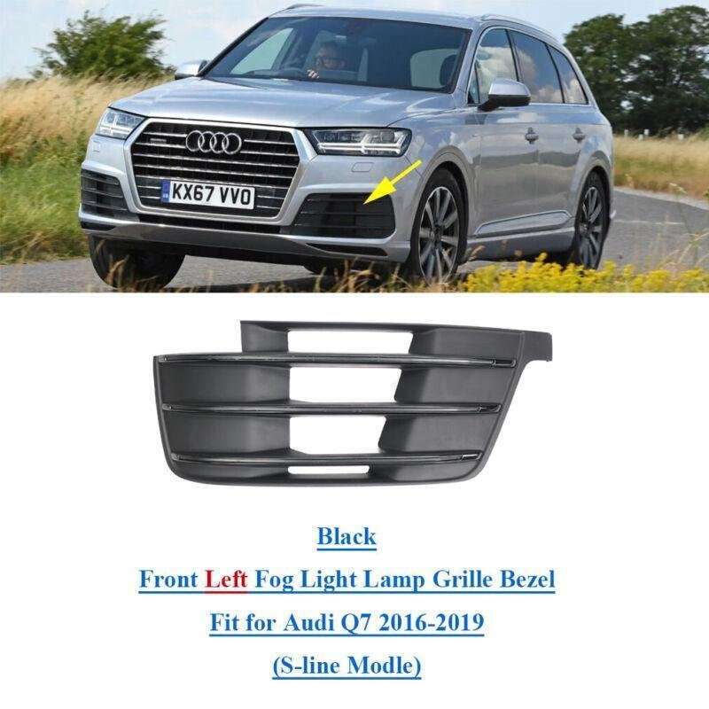 For Audi Q7 16-19 Front Bumper Left Fog Light Lamp Air Guide Grille Black Bezel