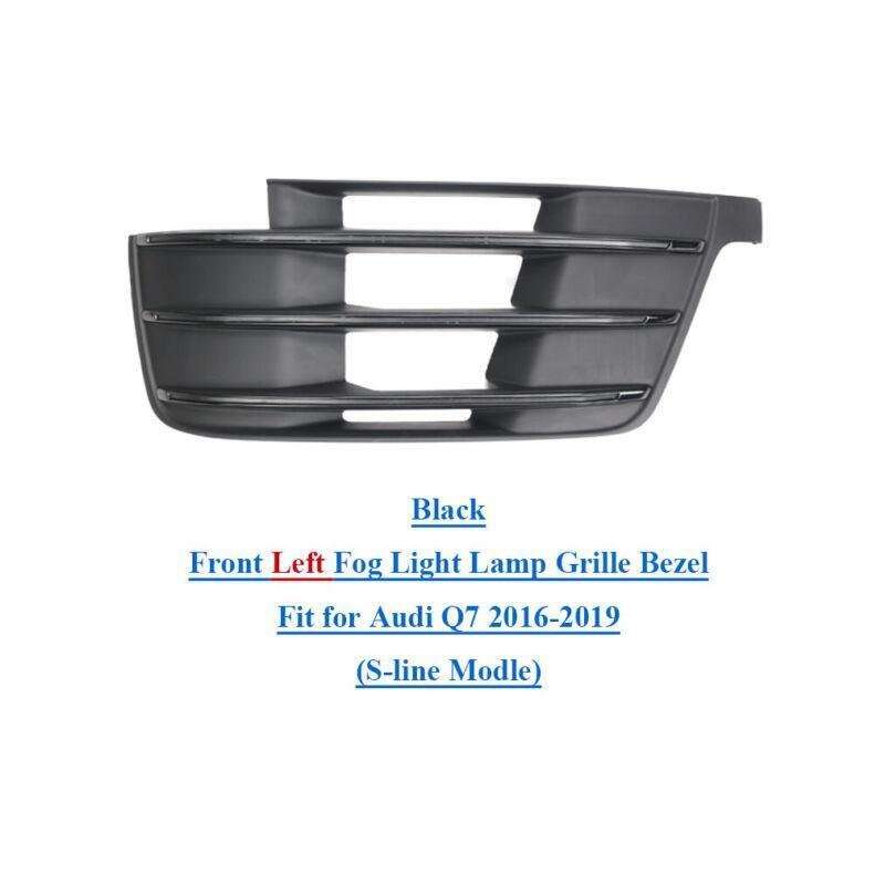For Audi Q7 16-19 Front Bumper Left Fog Light Lamp Air Guide Grille Black Bezel