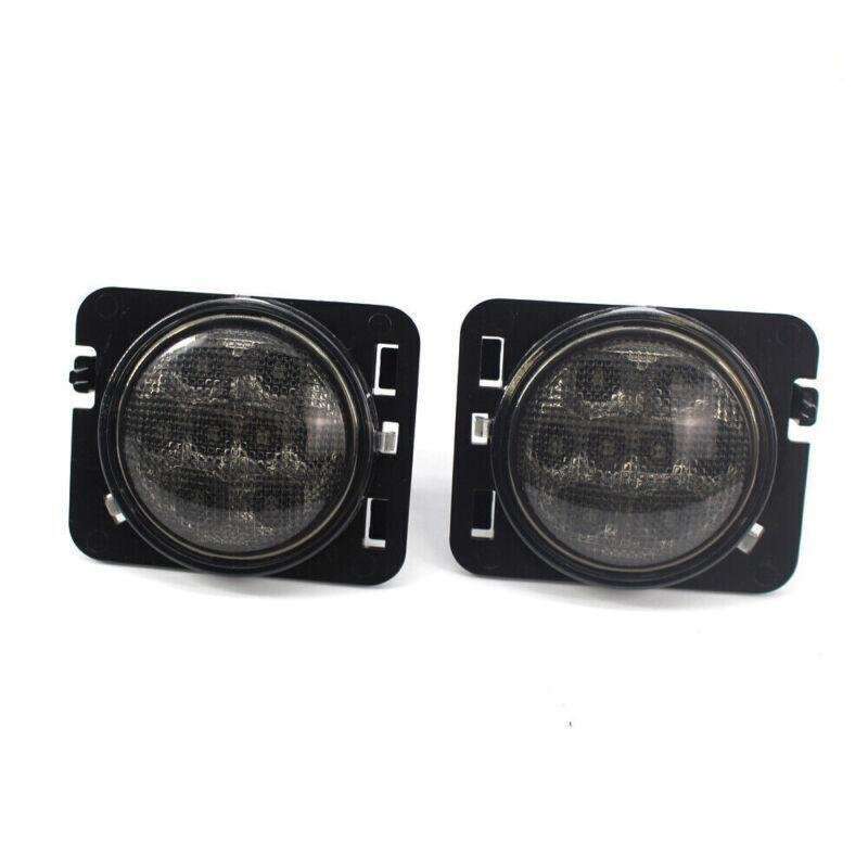 Eyebrow LED Smoke Lights LED Turn Signal Fender Side Fit For Jeep Wrangler 07-17