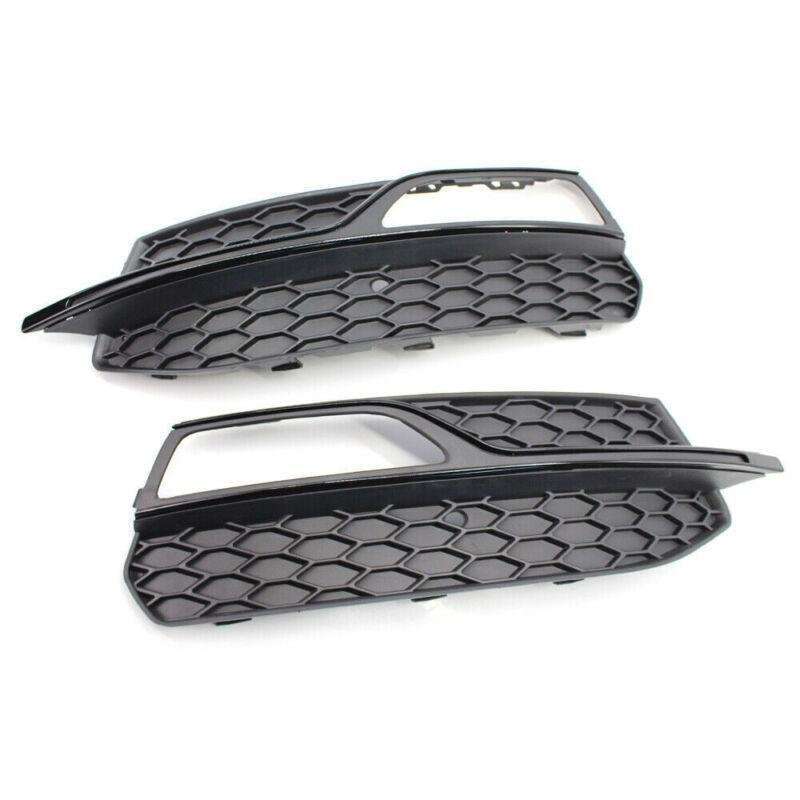 Fits Audi A3 S3 S-Line 14-16 Pair of Bumper Fog Light Black Grill Grille