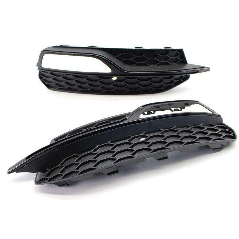Fits Audi A3 S3 S-Line 14-16 Pair of Bumper Fog Light Black Grill Grille