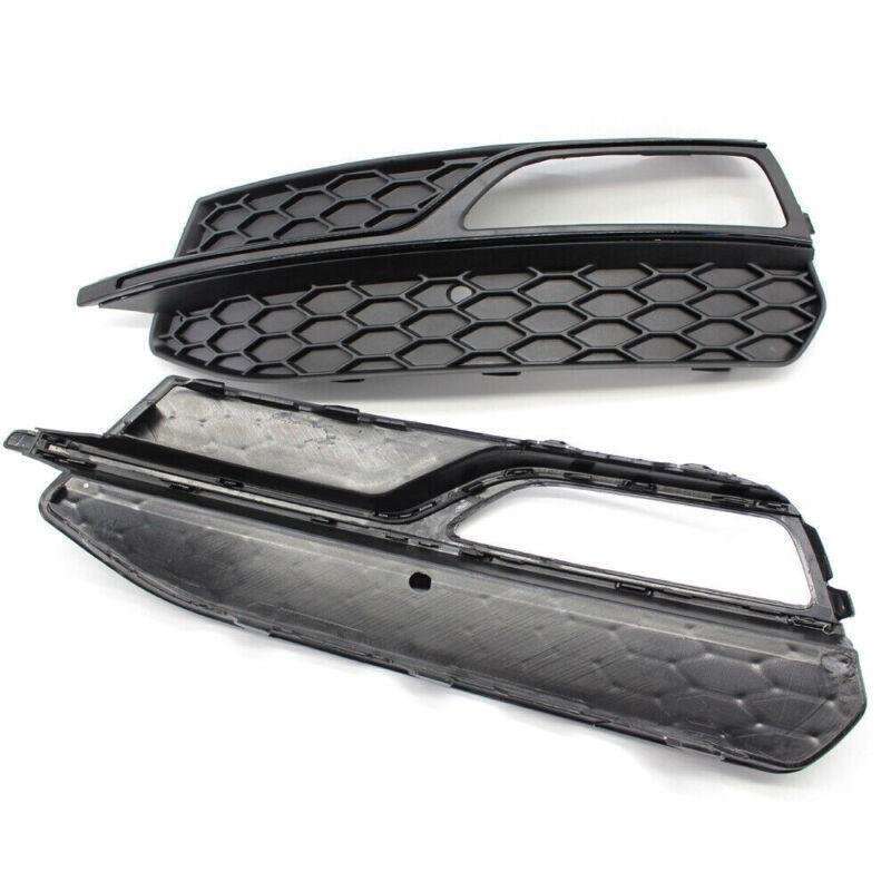 Fits Audi A3 S3 S-Line 14-16 Pair of Bumper Fog Light Black Grill Grille