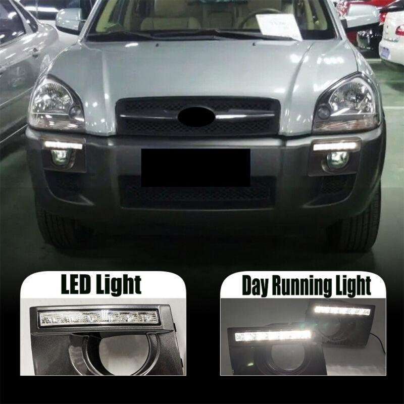 LED DRL Daytime Running Fog Light Lamps Fit For Hyundai Tucson 2005-2009