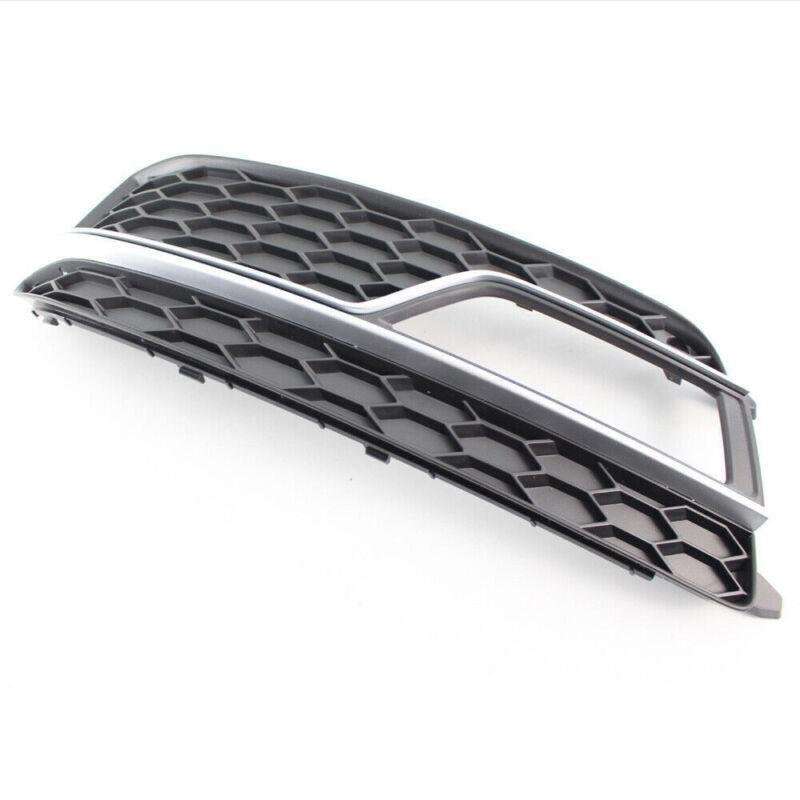 Pair Front Chrome Bumper Grill Fog Light Cover Set For AUDI A5 S-LINE 13-17