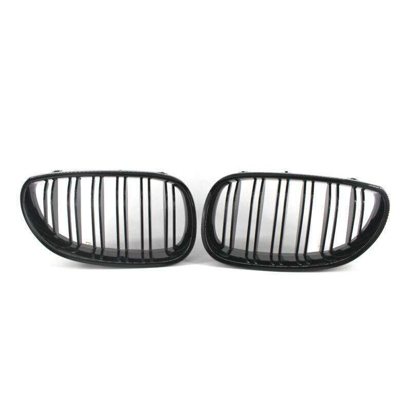 Front Gloss Black Double Slat Grilles Fit For BMW E60 E61 M5 5 Series 2003-2009