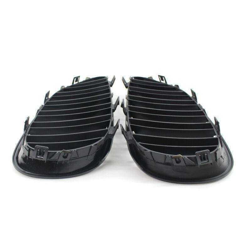 Front Gloss Black Double Slat Grilles Fit For BMW E60 E61 M5 5 Series 2003-2009