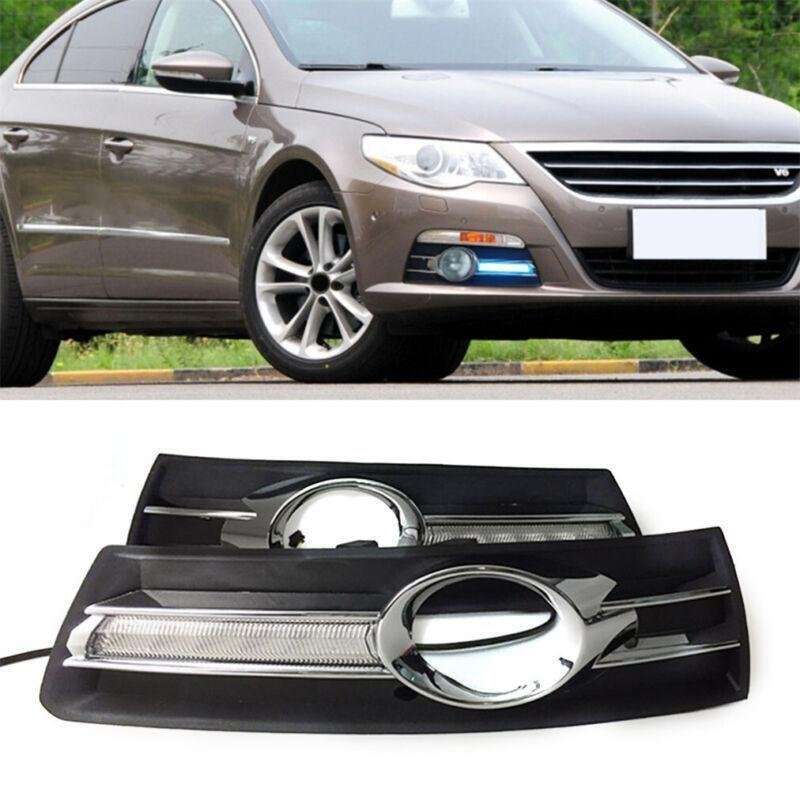 Fit For Volkswagen CC 2010-2012 Pair Daytime Running Light LED Fog Head Lamp DRL