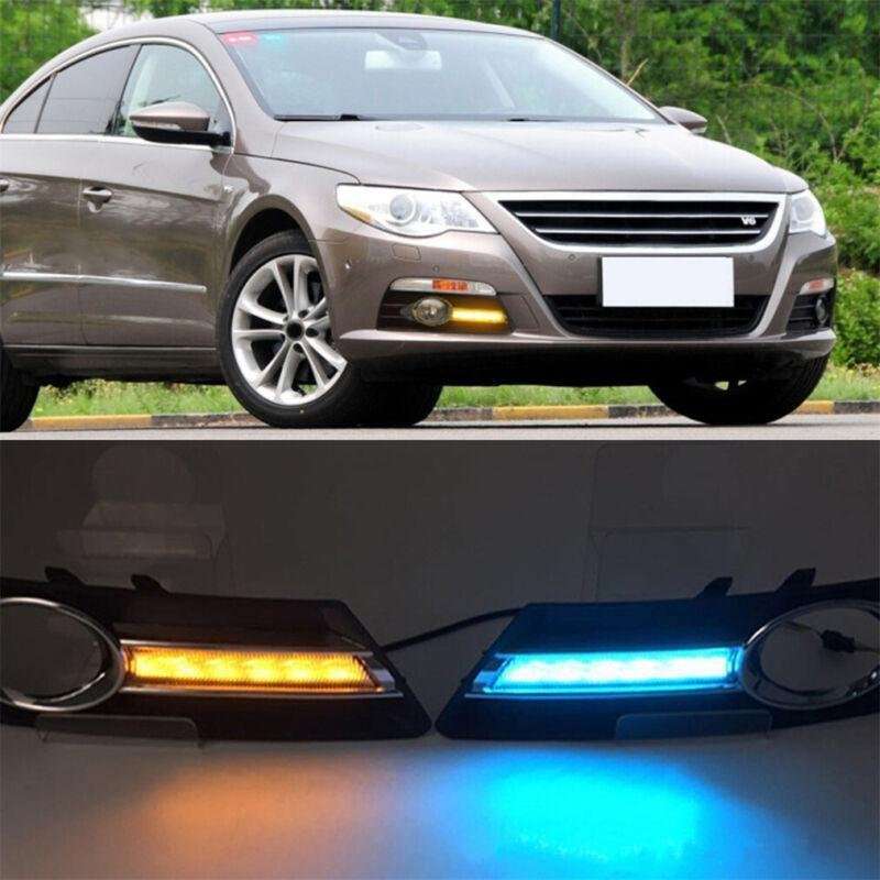 Fit For Volkswagen CC 2010-2012 Pair Daytime Running Light LED Fog Head Lamp DRL