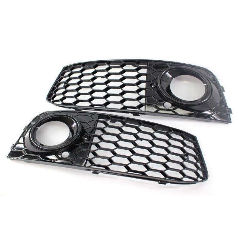 For 2009-11 AUDI A4 B8 BASE HONEYCOMB Front BUMPER FOG LIGHT GRILLE COVER BLACK