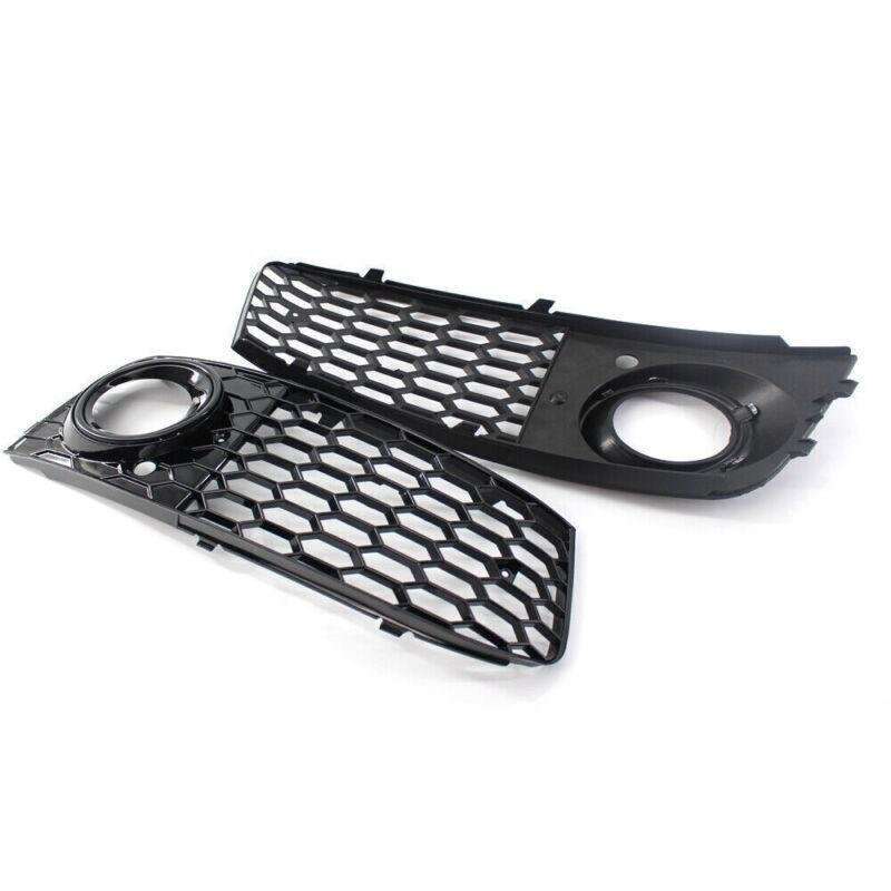 For 2009-11 AUDI A4 B8 BASE HONEYCOMB Front BUMPER FOG LIGHT GRILLE COVER BLACK