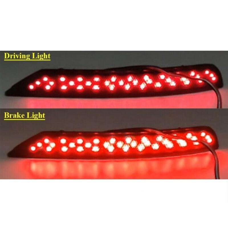 2x Red LED Rear Fog Taillight Bumper Reflector Lights For Subaru Forester 08-18