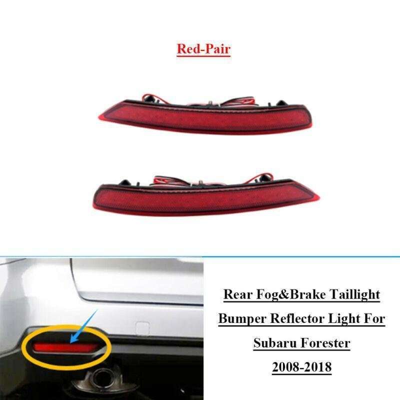 2x Red LED Rear Fog Taillight Bumper Reflector Lights For Subaru Forester 08-18