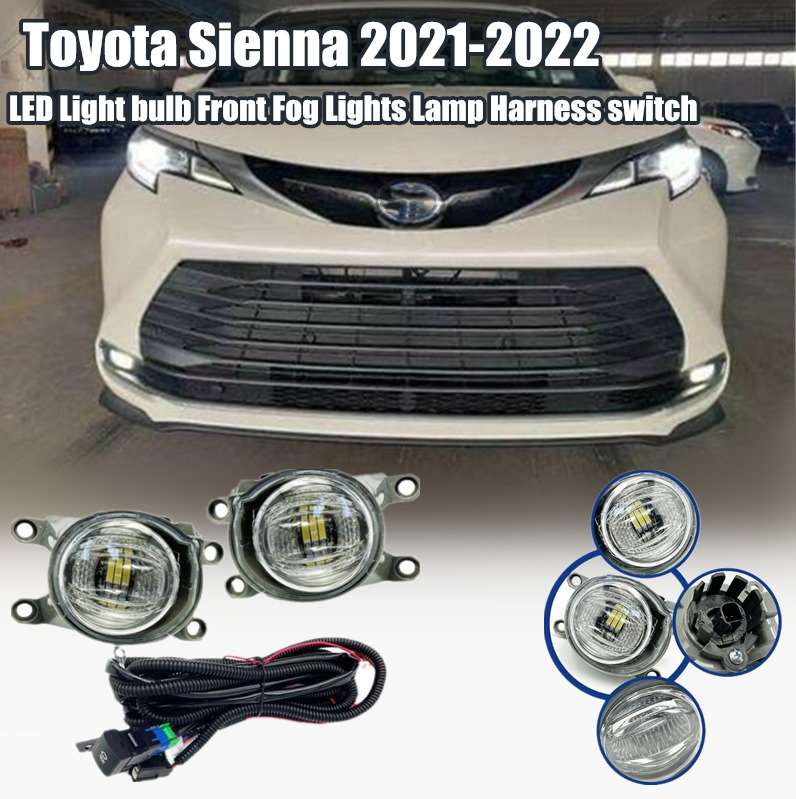 Light bulb LED Front bumper fog light harness switch For Toyota Sienna 2021-2023