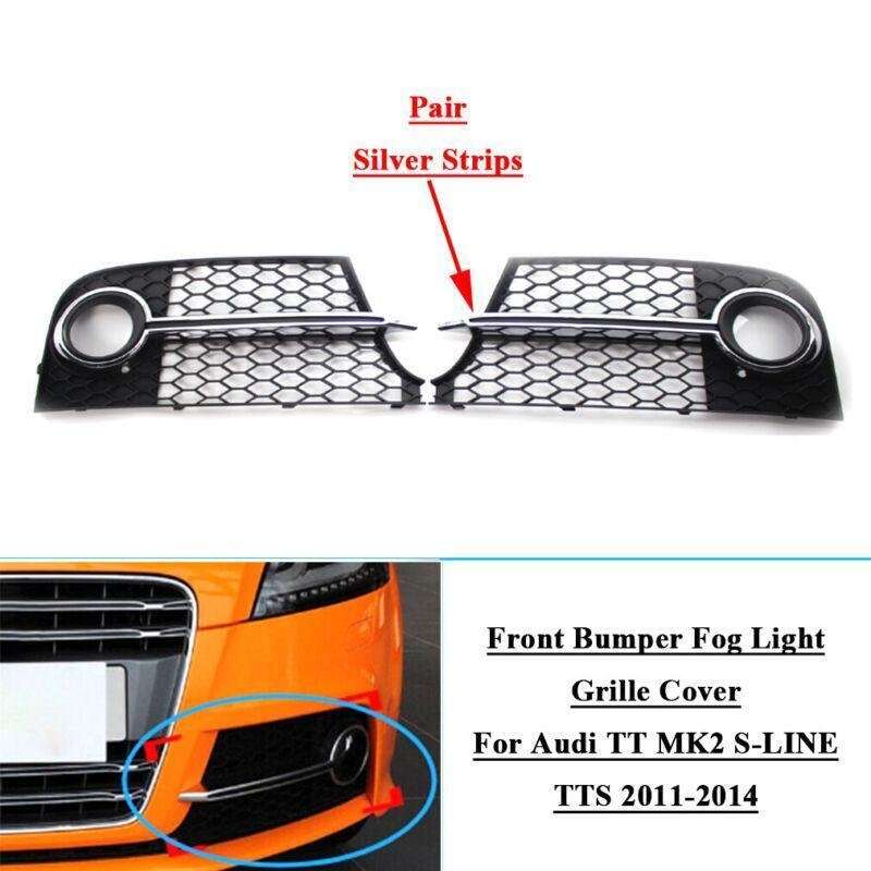 2x Bumper Honeycomb Mesh Fog Light Grilles For Audi TT MK2 S-LINE TTS 2011-2014