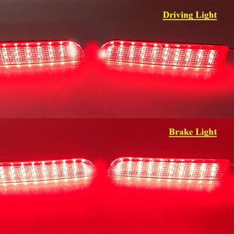 Smoked Rear Taillight Bumper Reflector Light For Mitsubishi Lancer EX 08-15 Pair