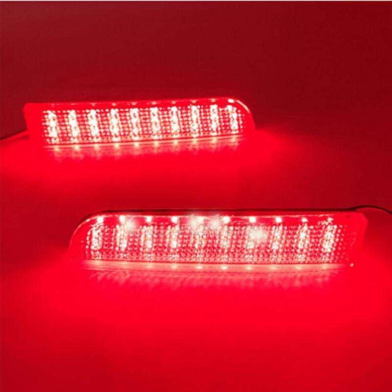 Smoked Rear Taillight Bumper Reflector Light For Mitsubishi Lancer EX 08-15 Pair