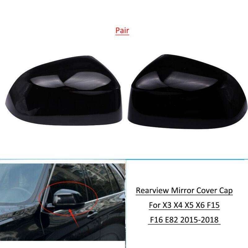 Pair Rearview Mirror Cap Cover For BMW X3 X4 X5 X6 F15 F16 F26 2015-2018