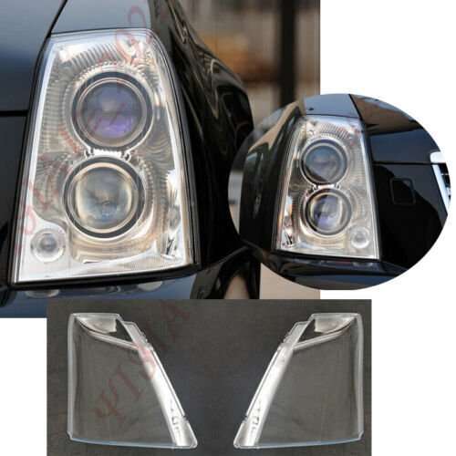 A Pair For Cadillac STS 2005-2011 Front Headlight Lens shell + Sealant Glue