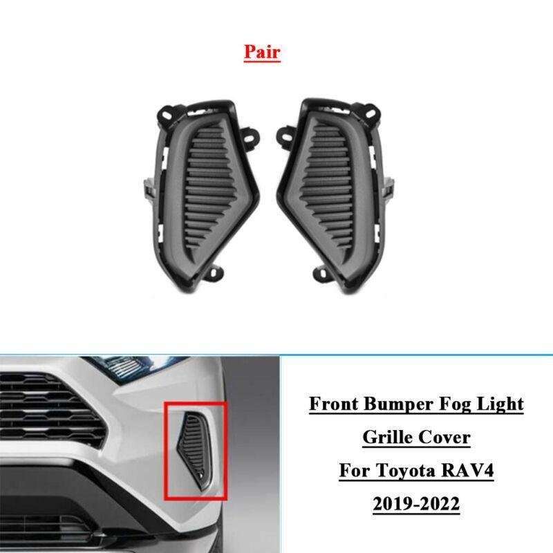 2x Front Bumper Fog Light Grille Cover For Toyota RAV4 2019-2022 Left+Right