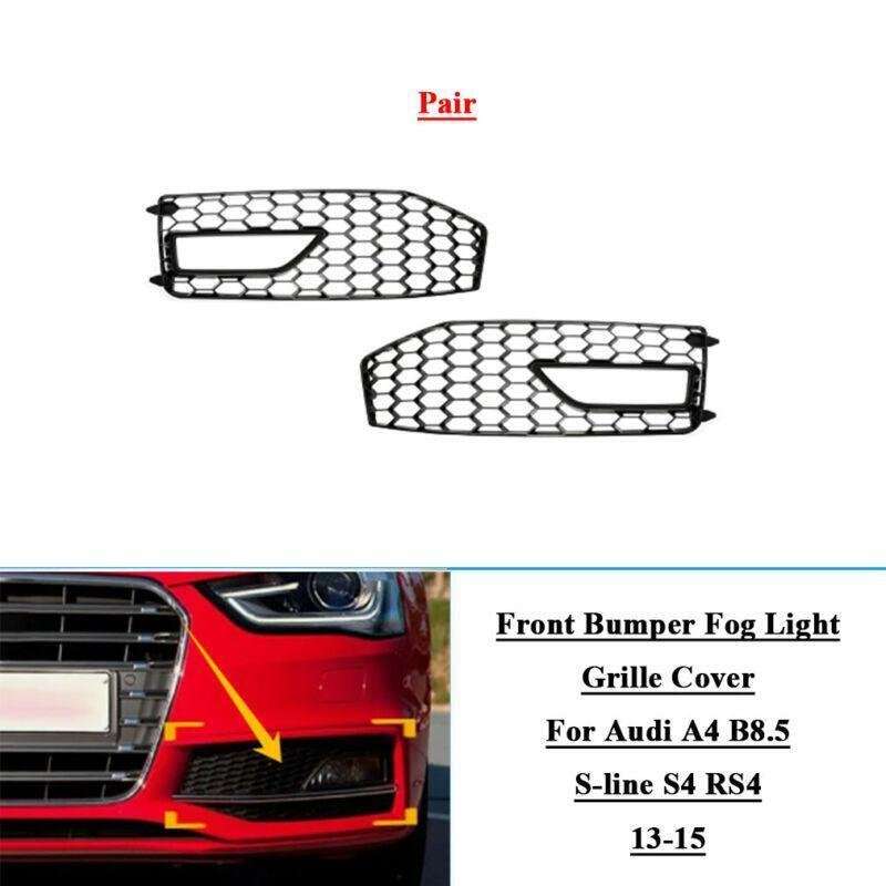 2x Front Bumper Fog Light Grille Cover For Audi A4 B8.5 S-line S4 RS4 2013-2015