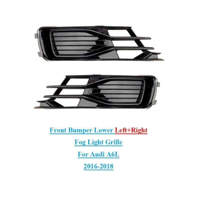 Front Bumper Lower Left+Right Fog Light Lamp Grille For Audi A6L 2016-2018