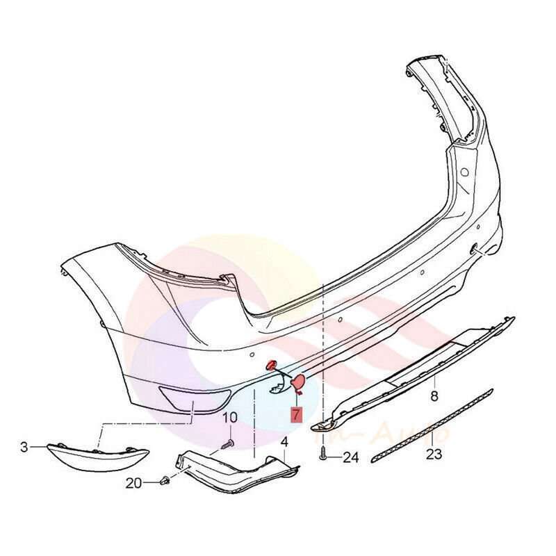 LH + RH Unpainted Rear Bumper Tow Hook Cover Cap For Porsche Cayenne 92A 11-14