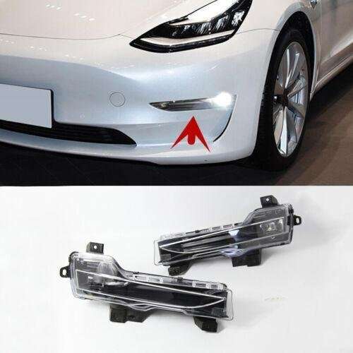 LED Daytime Running Light Fog Lamp With Turn Signal For Tesla Model 3 2017-2021