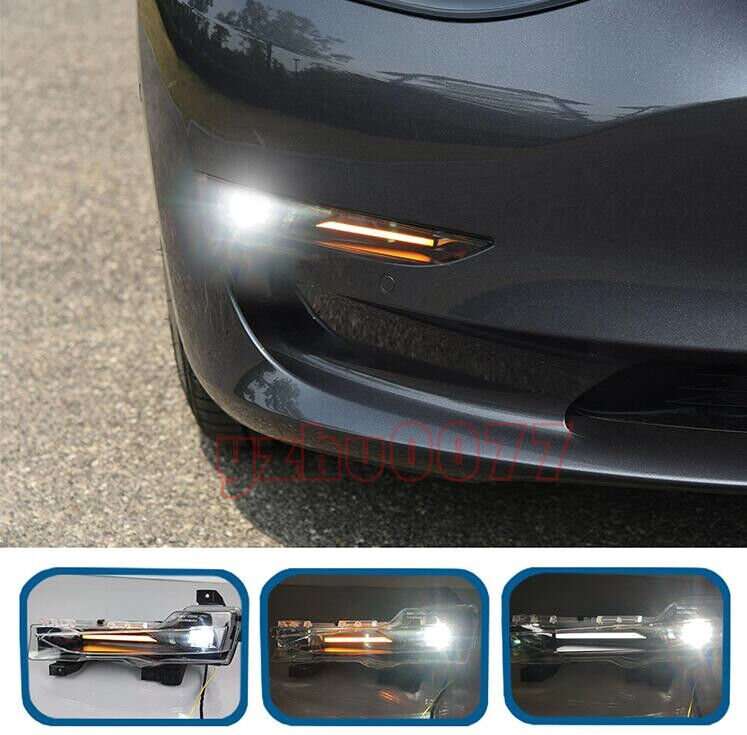 For 2017-2021 Tesla Model 3 LED Driving Lights Turn Signal Lights Fog Lights 2PC