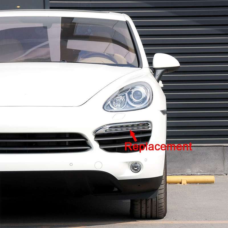 Pair Front Bumper Daytime Run Light Lamp LED DRL Fit For Porsche Cayenne 2011-14