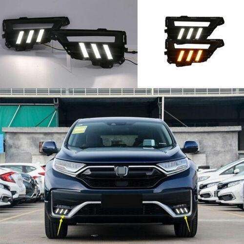 For Honda CRV CR-V 2020-2022 Led DRL Front Fog Light Lamp 2-Color Turn Signal