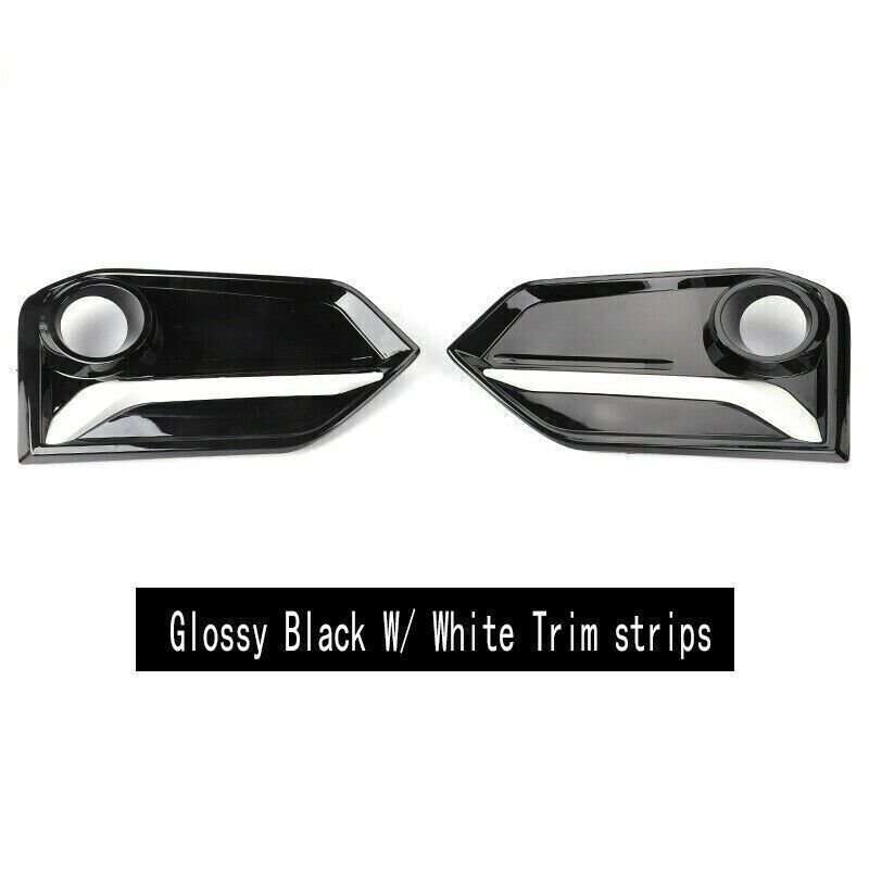 For Honda Civic Hatchback 2016-2021 Black+White Front Fog Light Lamp Frame Cover