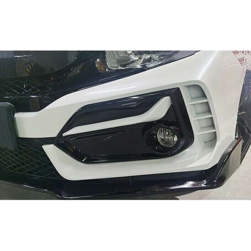 For Honda Civic Hatchback 2016-2021 Black+White Front Fog Light Lamp Frame Cover
