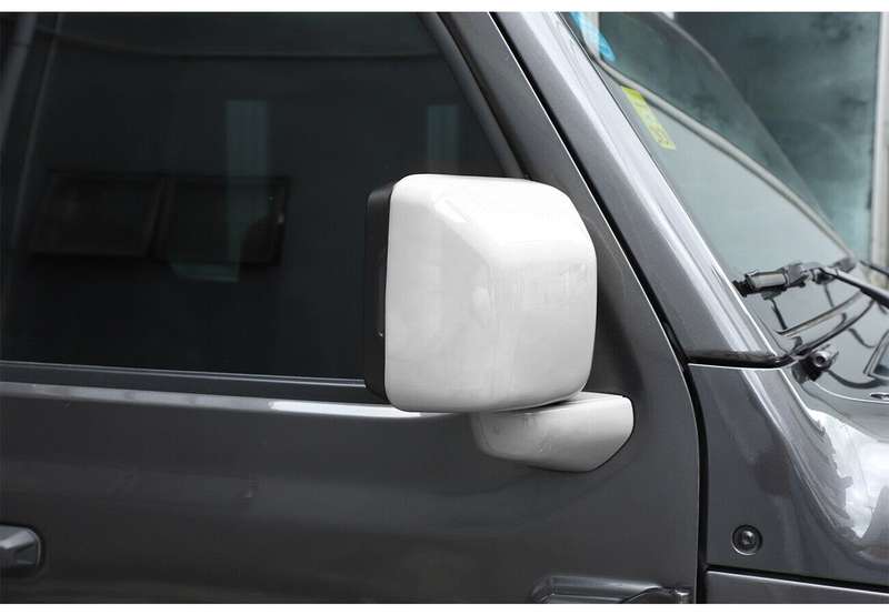 Side Rearview Mirror &amp; Base Trim For Jeep Wrangler JL JT Gladiator 2018-22 White