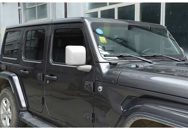 Side Rearview Mirror &amp; Base Trim For Jeep Wrangler JL JT Gladiator 2018-22 White