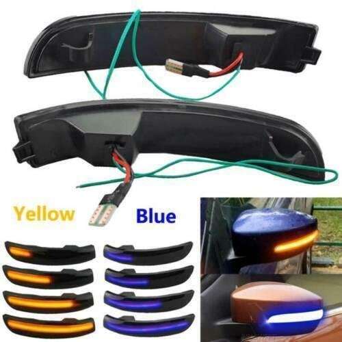 Ford Escape Kuga 2013-2019 LED Rear View Mirror Light Turn Signal Blue &amp; Amber