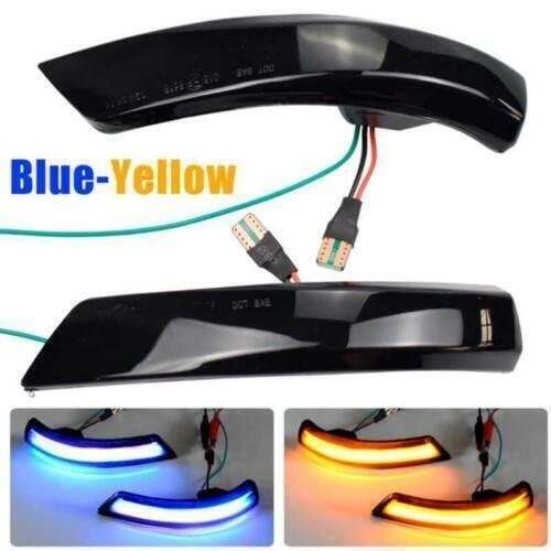 Ford Escape Kuga 2013-2019 LED Rear View Mirror Light Turn Signal Blue &amp; Amber