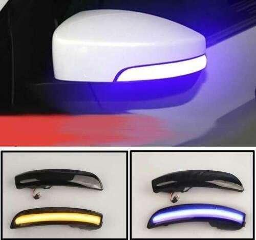 Ford Escape Kuga 2013-2019 LED Rear View Mirror Light Turn Signal Blue &amp; Amber