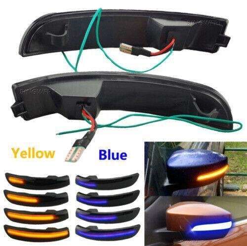 Ford Escape Kuga 2013-2019 LED Rear View Mirror Light Turn Signal Blue &amp; Amber