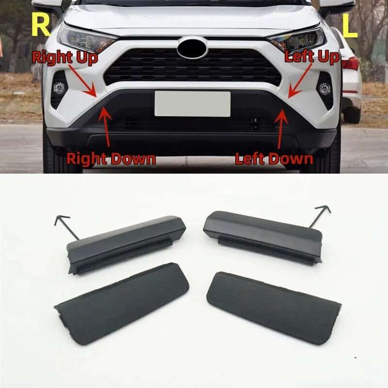 4X Front Left Right Bumper Tow Hook Eye Cover Cap For Toyota RAV4 2019-2023