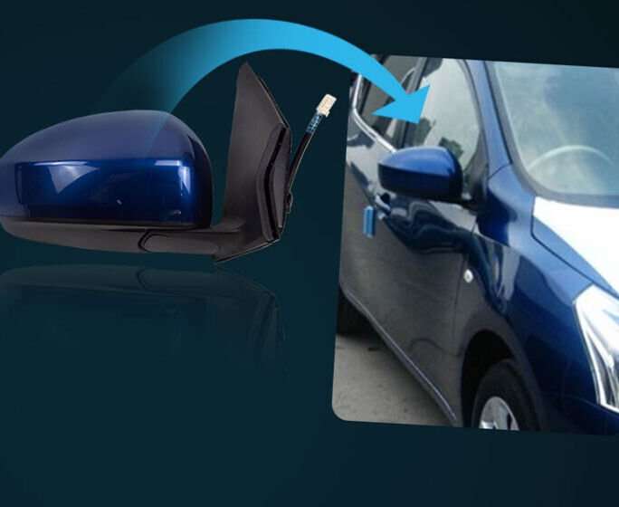 Side View Mirror Assembly 3 Pins Blue Right Side For 2011-2015 Nissan Tiida