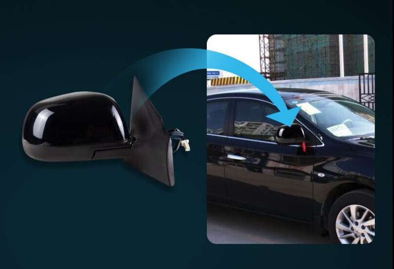 Side View Mirror Assembly 3 Pins Black Right Side For 2010-2018 Nissan Sunny