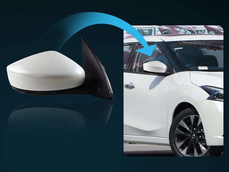Side View Mirror Assembly 5 Pins White Right Side For 2015-2019 Nissan Sylphy