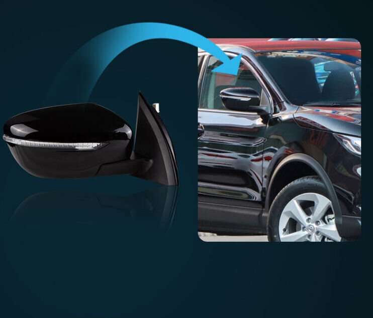 Side View Mirror Assembly 7 Pins White Right Side For 2015-2022 Nissan Qashqai