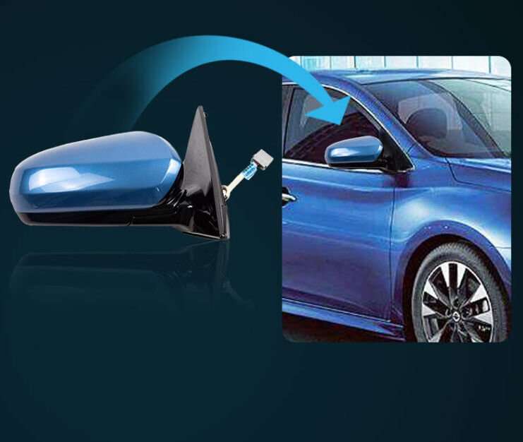 Side View Mirror Assembly 7 Pins Blue Right New For 2003-2007 Nissan Altima
