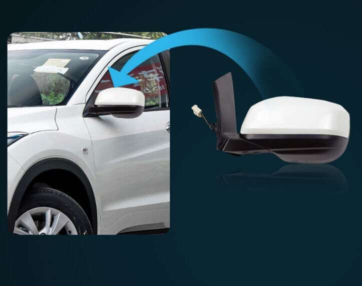 Side View Mirror Assembly 3 Pins White Left Side New For 2008-2014 Honda City